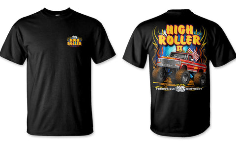New! Black Tee Shirt High Roller Monster Truck