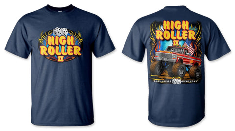 NEW! Heather Navy Tee Shirt High Roller Monster Truck